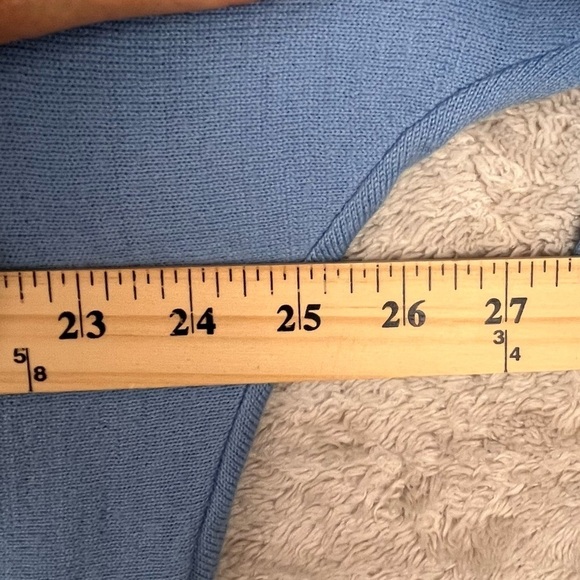 MAGASCHONI Wool Blend Sweater Blue Lightweight Longer Length XL Cozycore - Picture 11 of 12